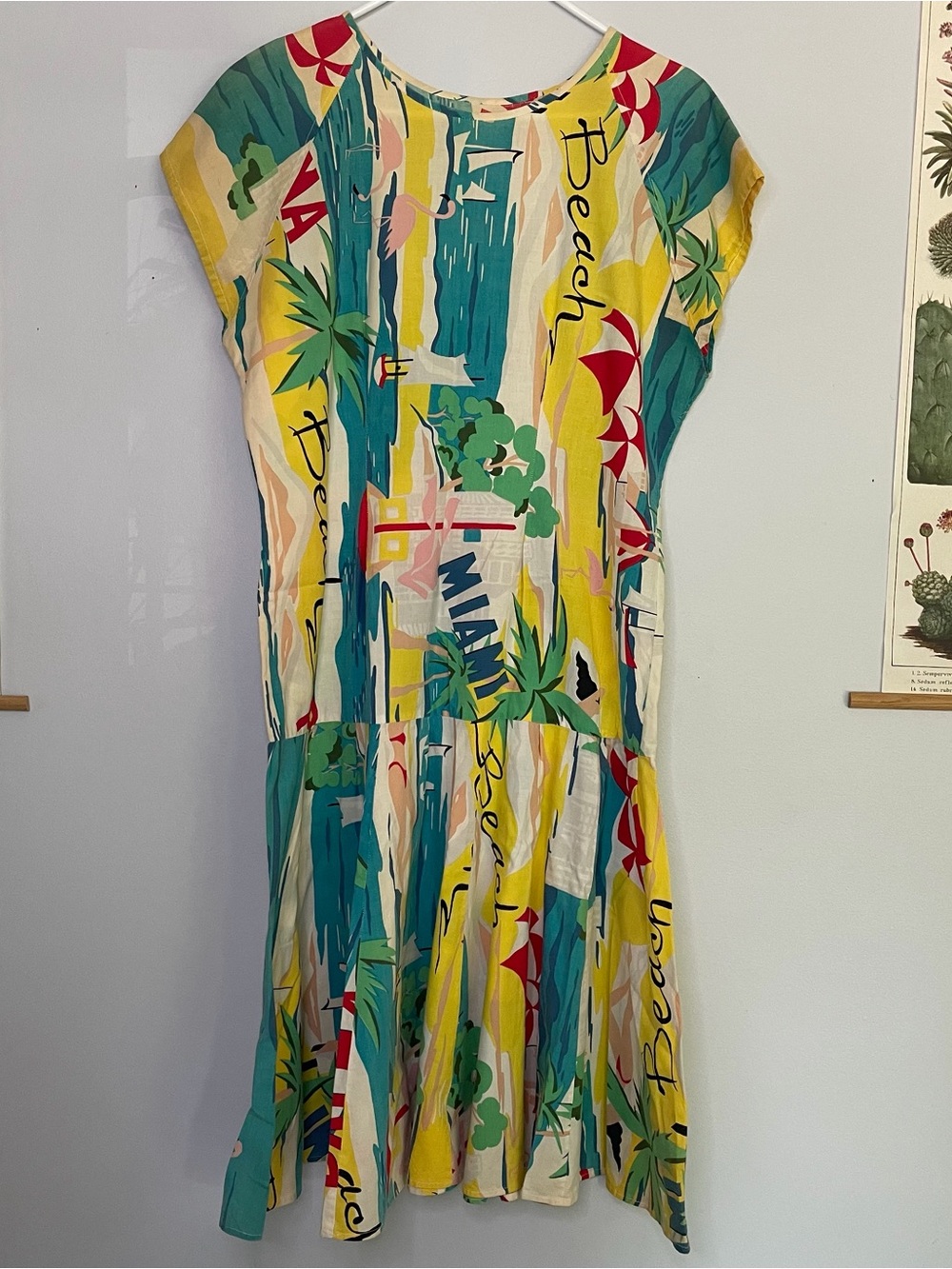 Vintage 80’s 90’s Retro Beach Miami Vacation Tiered Dress See Measurements M/L